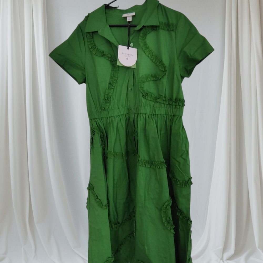 Kate Spade Green Pleated Maxi Sundress